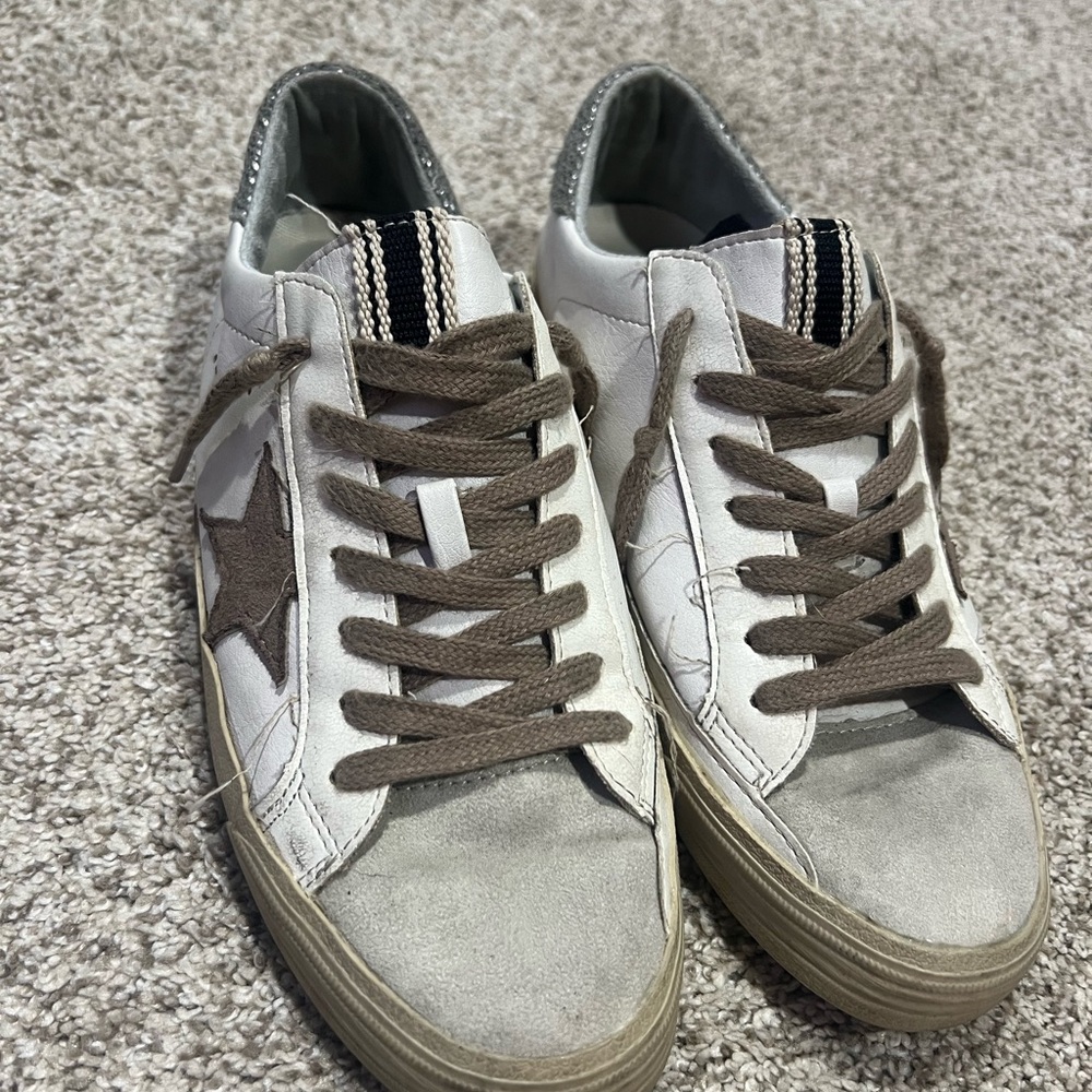 TALULAH White and Brown Women's Sneakers